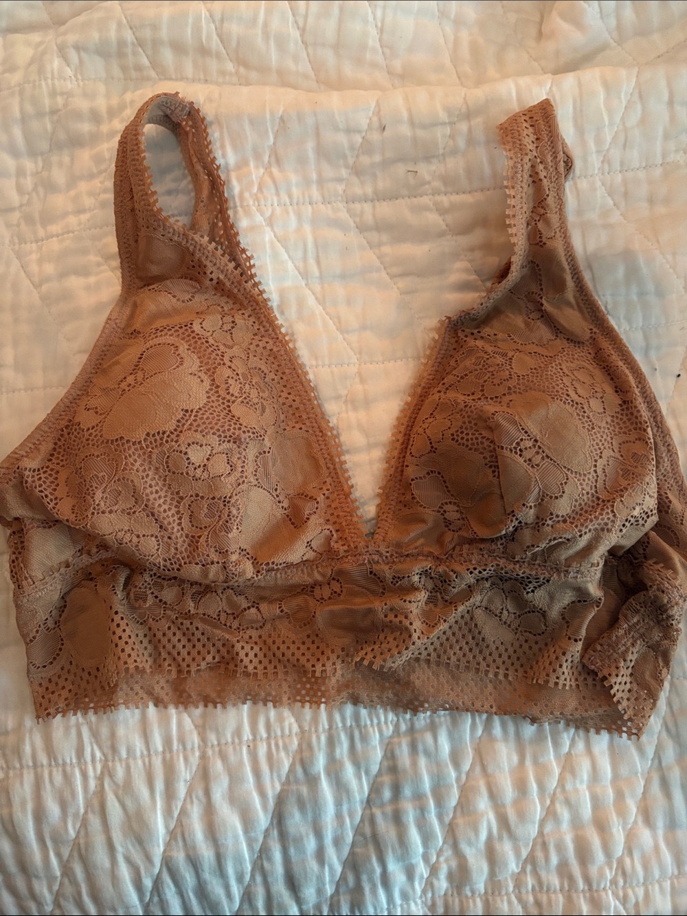 aerie Lace Bralette in Taupe Brown